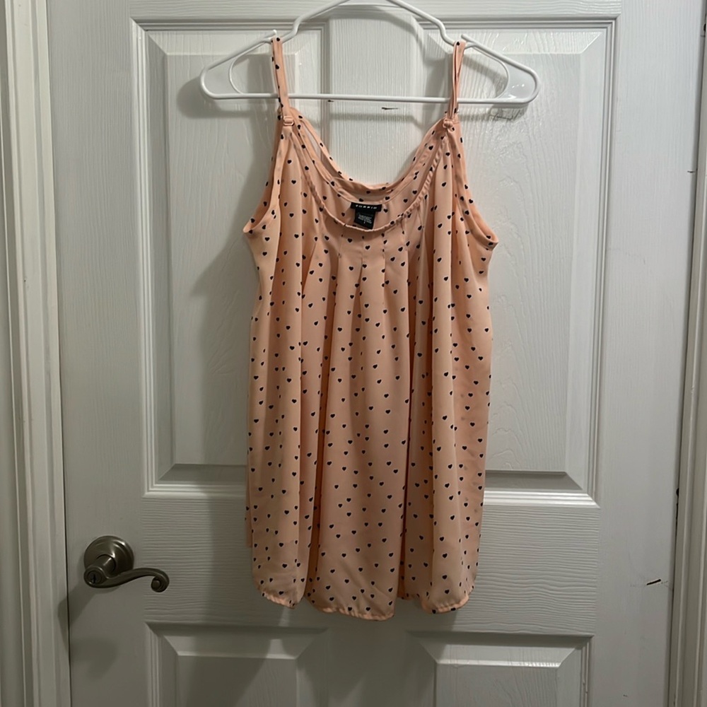 Pink cami with black hearts